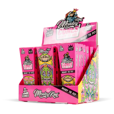Monkey King Pre-Rolled Cones 3 Pack - Pink (18 pcs)