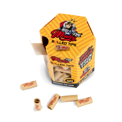 Monkey King Pre-Rolled Filter Tips: Unbleached (14 Pack)