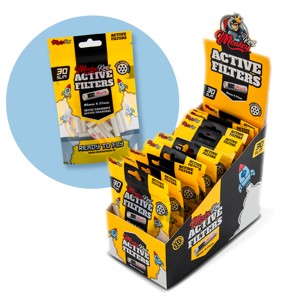 Monkey King Active Filters 30pcs Pouches (10 Pack)