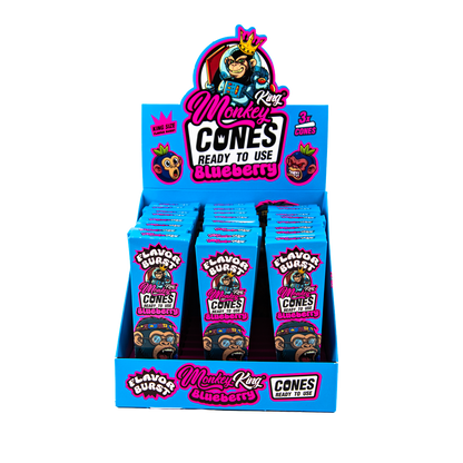 Monkey King: King Size Flavor Burst Cones (24 Pack) - Blueberry