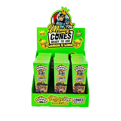 Monkey King: King Size Flavor Burst Cones (24 Pack) - Lemon Lime