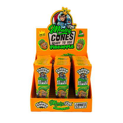 Monkey King: King Size Flavor Burst Cones (24 Pack) - Pineapple