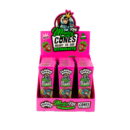 Monkey King: King Size Flavor Burst Cones (24 Pack) - Strawberry