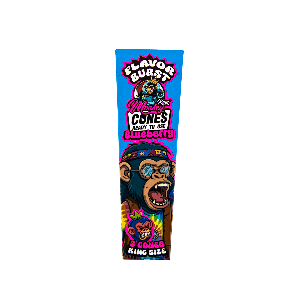 Monkey King: King Size Flavor Burst Cones (24 Pack) - Blueberry
