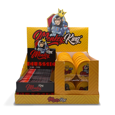Monkey King Yellow Pack: Grinders, Rolling Papers & Tips (24 Pack)