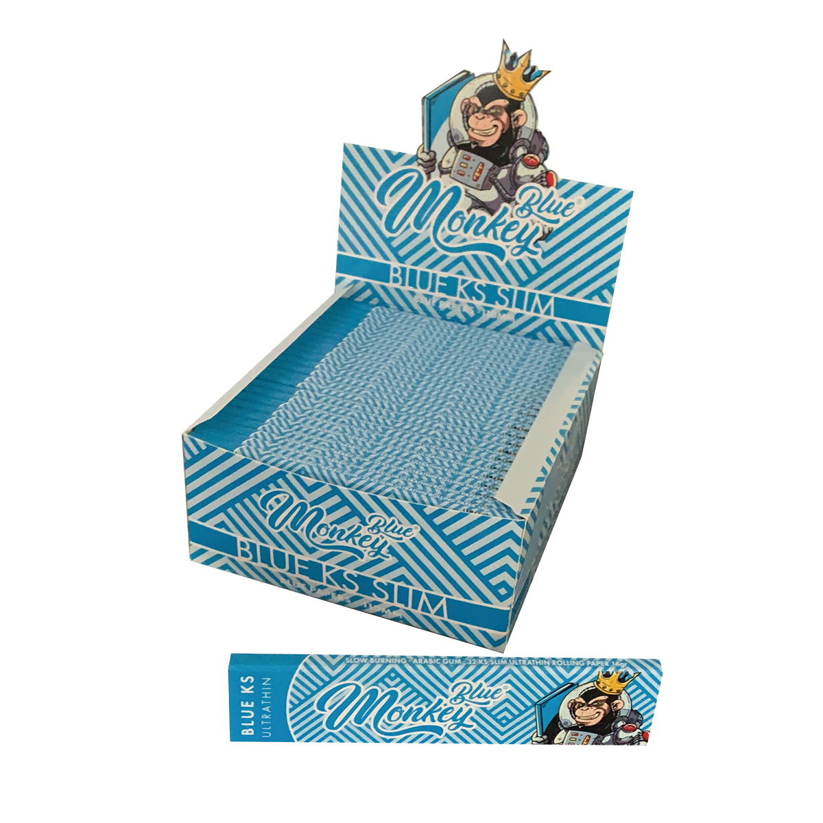 Monkey King Rolling Papers: Blue - King Size (50 Pack)