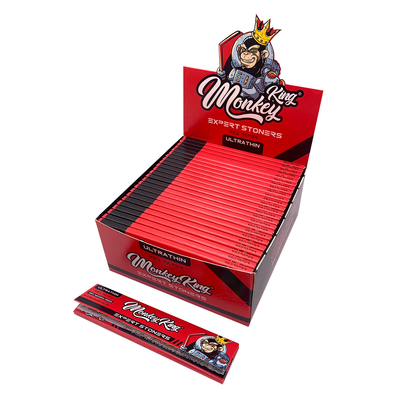 Monkey King Expert Stoners Extreme-Thin Rolling Papers: Red (50 Pack)
