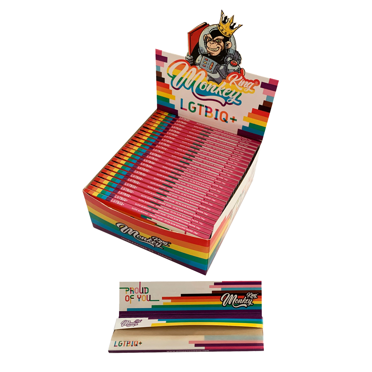 Monkey King Rolling Papers: LGBT - King Size (50 Pack)