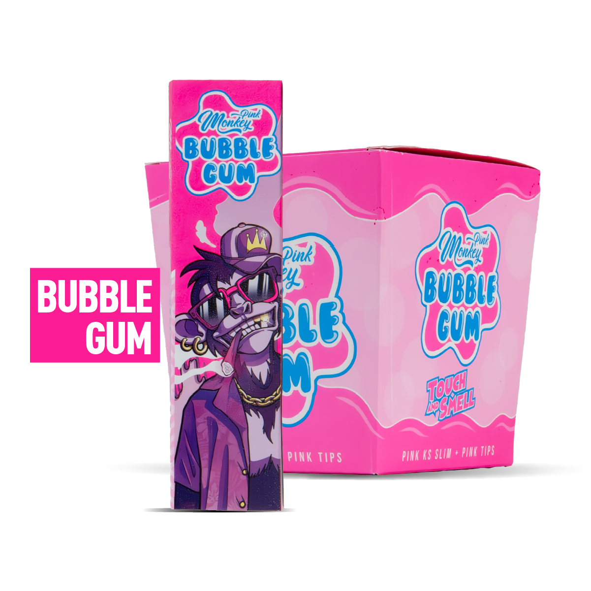 Monkey King Scented Smell Papers & Tips: Bubblegum - King Size (24 Pack)