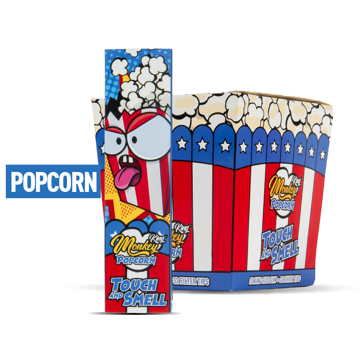 Monkey King Scented Smell Papers & Tips: Popcorn - King Size (24 Pack)