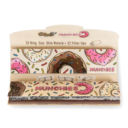 Monkey King Rolling Papers & Tips: Munchies Ed. - King Size Unbleached (24 Pack)