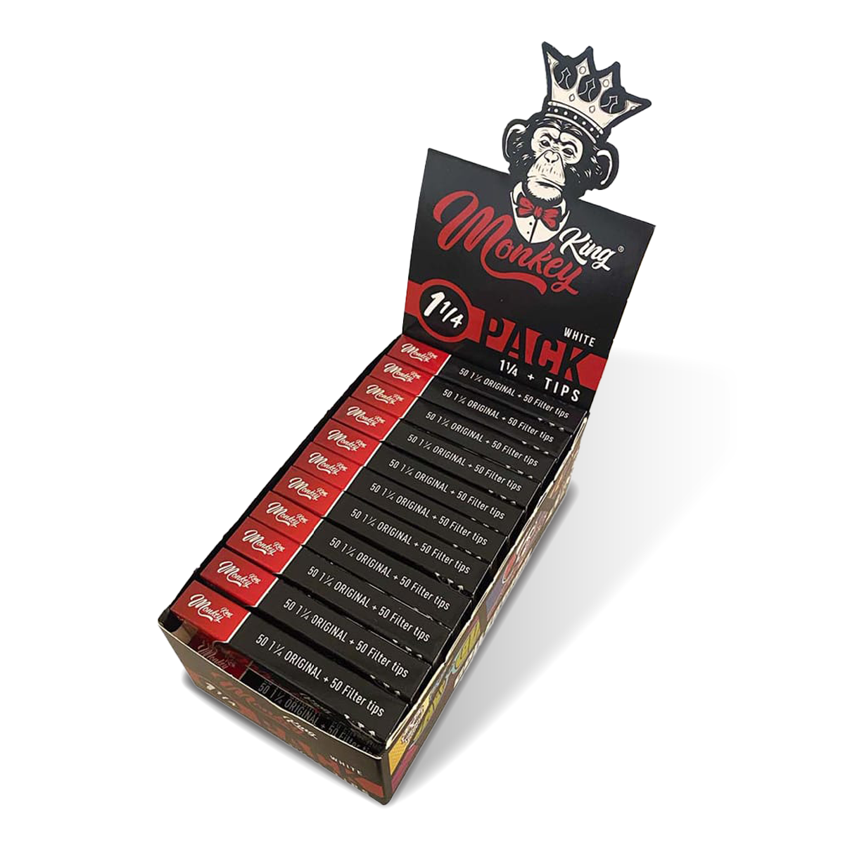 Monkey King Medium Rolling Papers + Tip: White Edition (24 Pack)