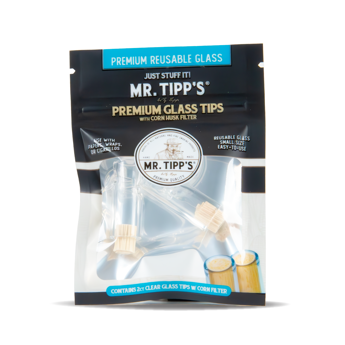 Mr Tipp's Filter Tips: Glass with Corn Husk 12mm - 2 Tips – Blazed ...