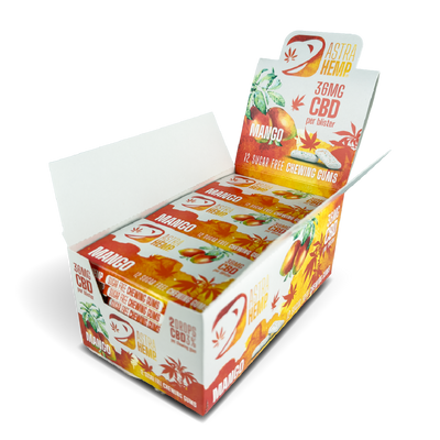 Astra Hemp Mango Chewing Gum 36mg Blister Packs (24 Pcs)