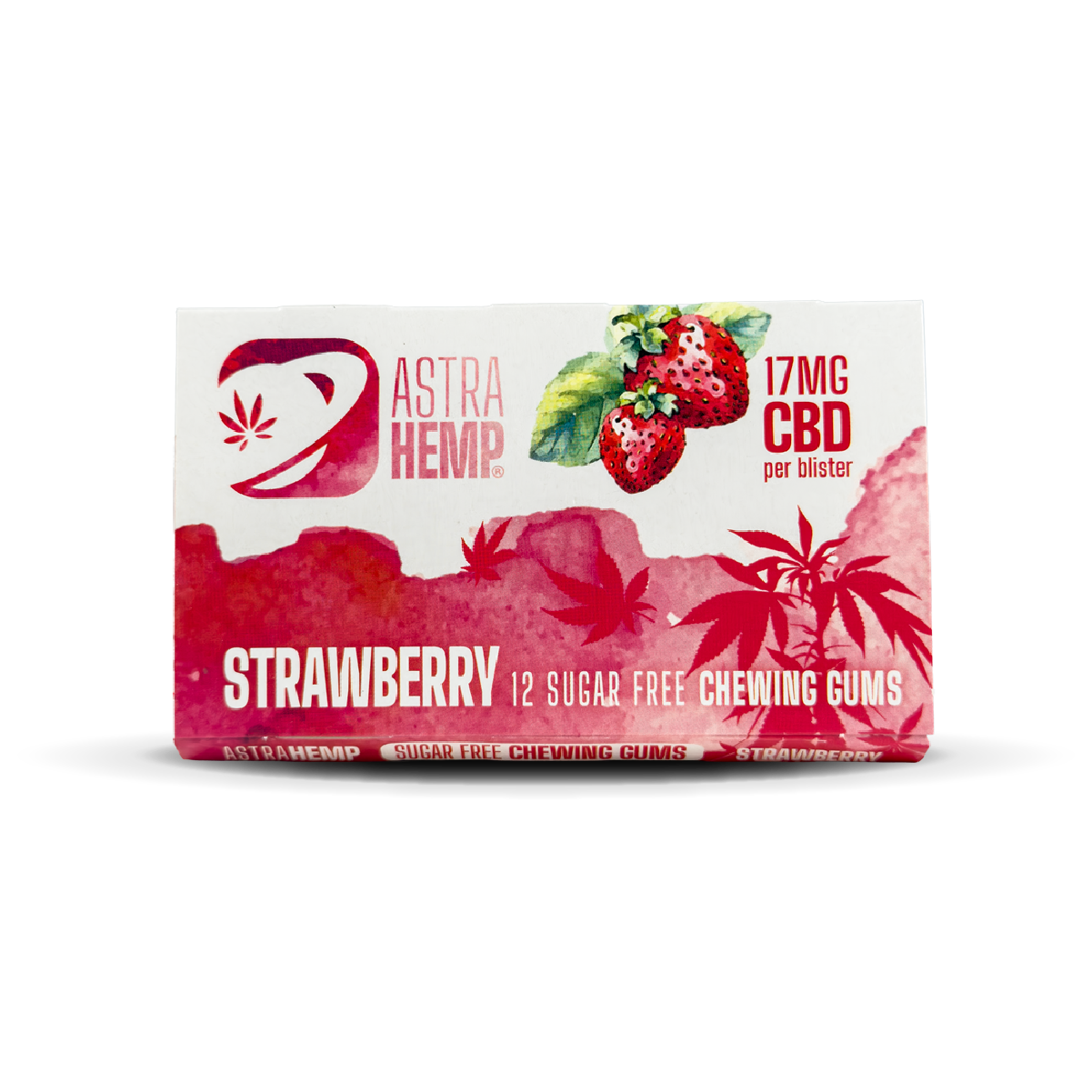 Astra Hemp Strawberry Chewing Gum 17mg Blister Packs (24 Pcs)