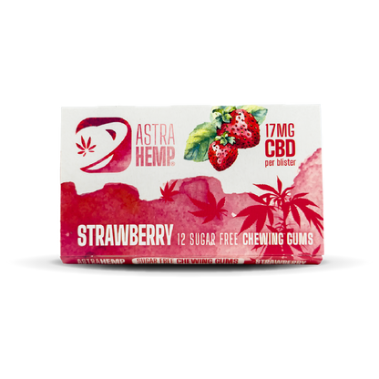 Astra Hemp CBD Chewing Gum Blister Packs: Strawberry - 17mg (24 Pack)
