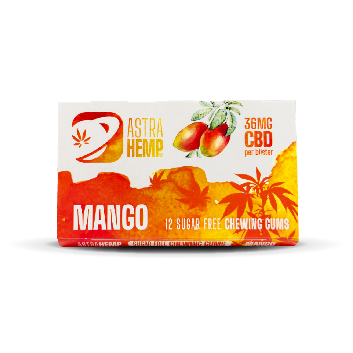 Astra Hemp Mango Chewing Gum 36mg Blister Packs (24 Pcs)