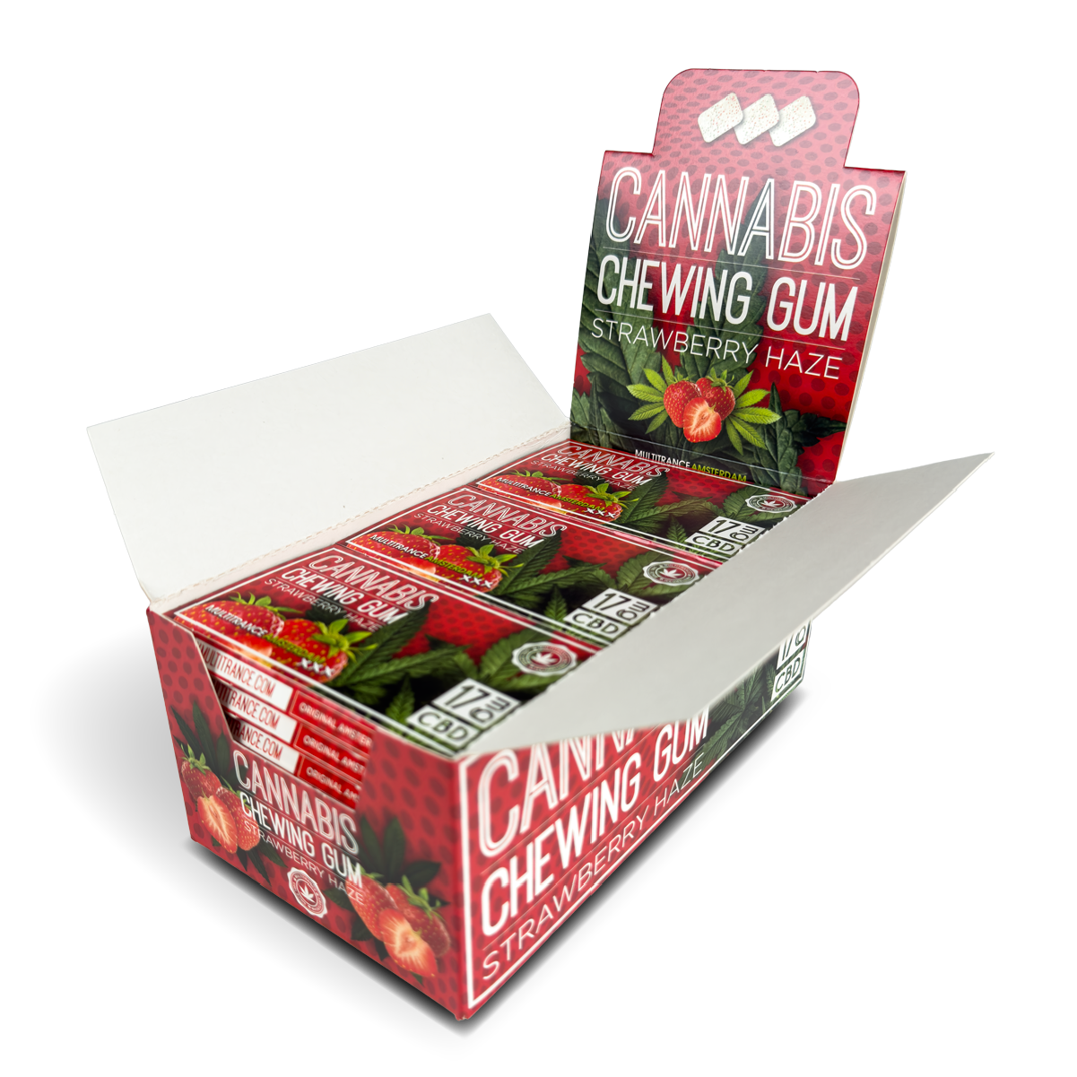 Cannabis CBD 17mg Chewing Gum Strawberry Haze (24 Pcs)
