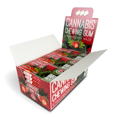 Cannabis CBD 17mg Chewing Gum Strawberry Haze (24 Pcs)