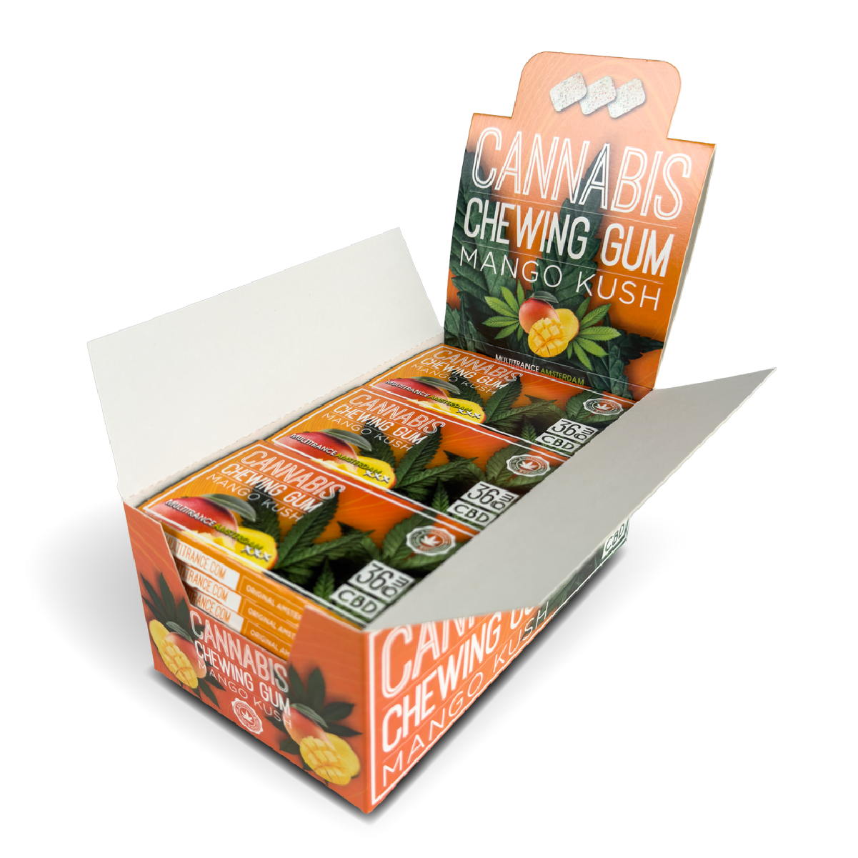 Cannabis CBD 36mg Chewing Gum Mango Kush (24 Pcs)
