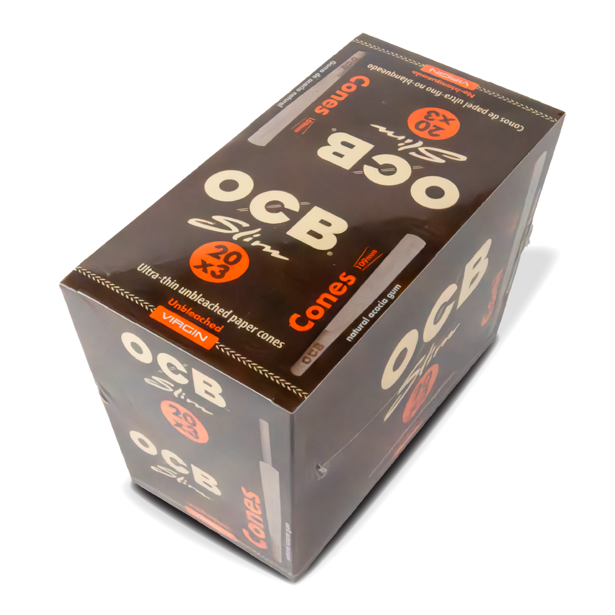 OCB Prerolled Cones: Virgin Slim - 3 x 109mm Cones (20 Pack)