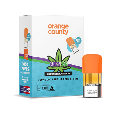 Orange County CBD Distillate Refill Pod 750mg: Alien OG - 1ml (Single Piece)