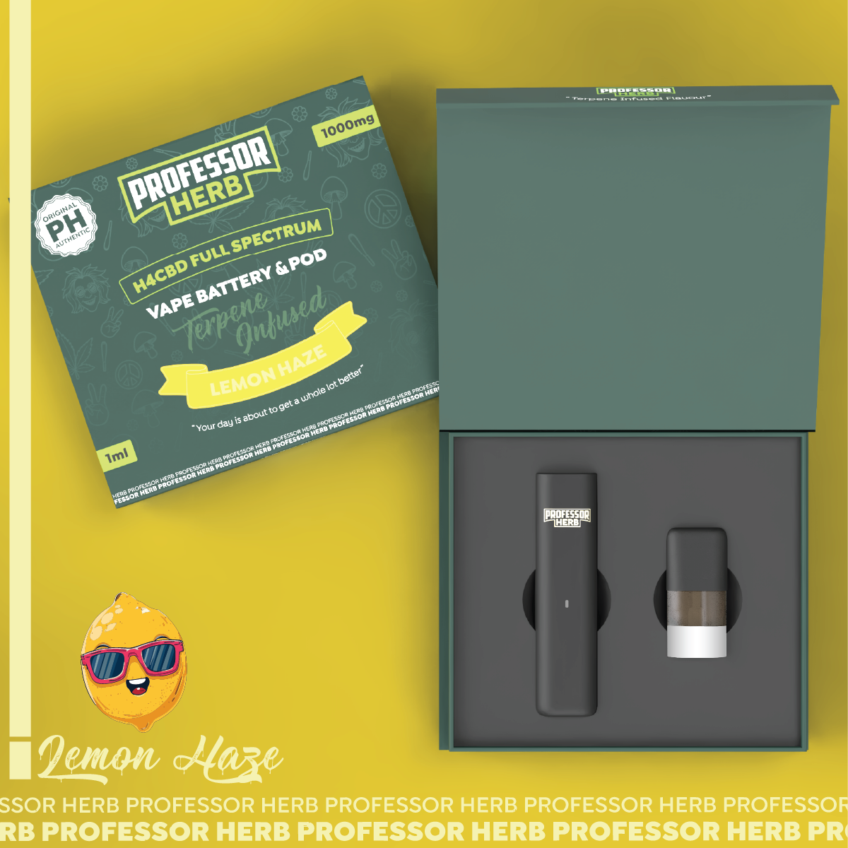 Professor Herb 1000mg H4CBD Full Spectrum 1ml Pod Kit