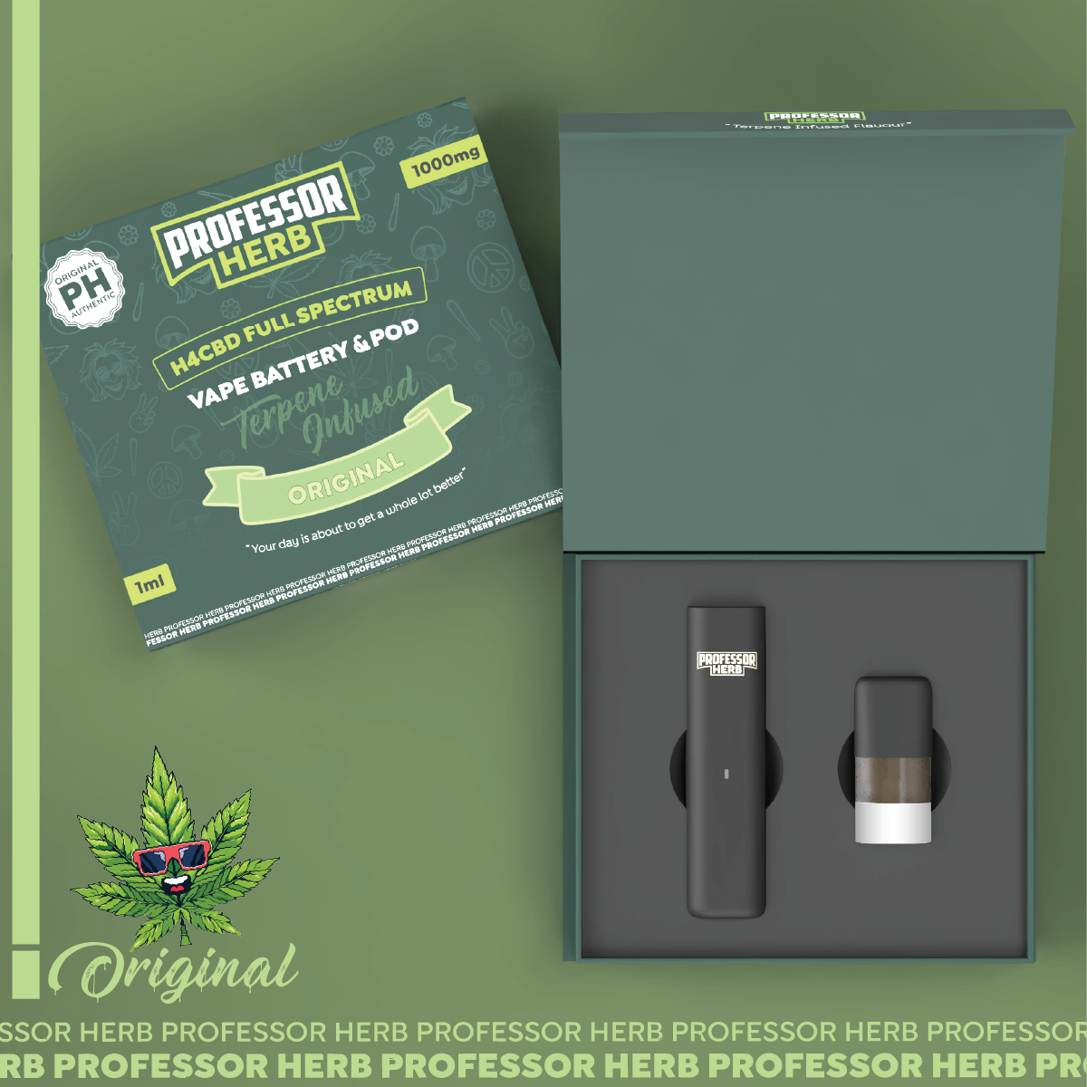 Professor Herb 1000mg H4CBD Full Spectrum 1ml Pod Kit