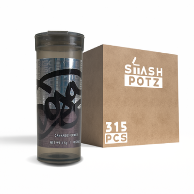 Stash Potz + Label Roll: Black Pot - Doja Biscotti (315pcs Carton)