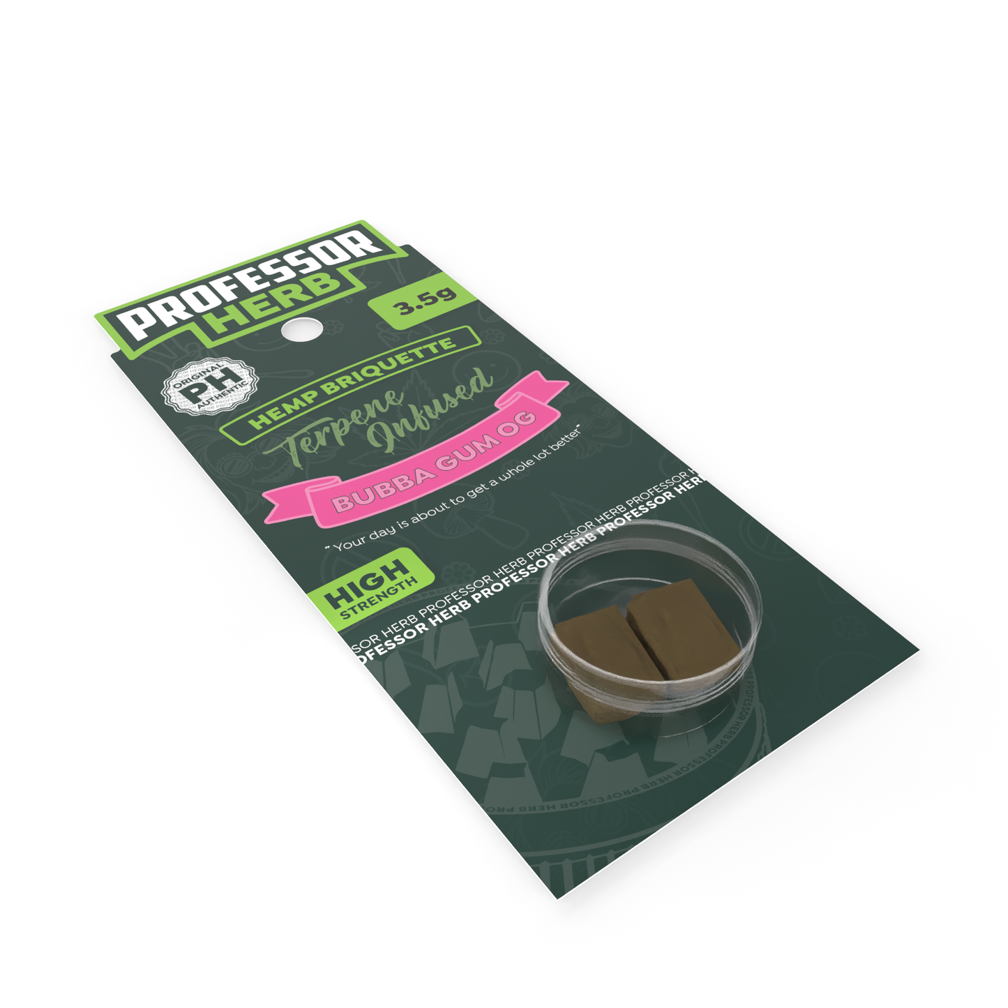 Professor Herb Hemp Briquette Hash 3.5g Bubba Gum OG