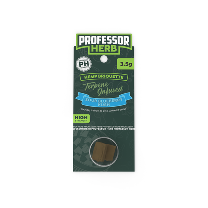 Professor Herb Hemp Briquette Hash 3.5g Sour Blueberry Kush