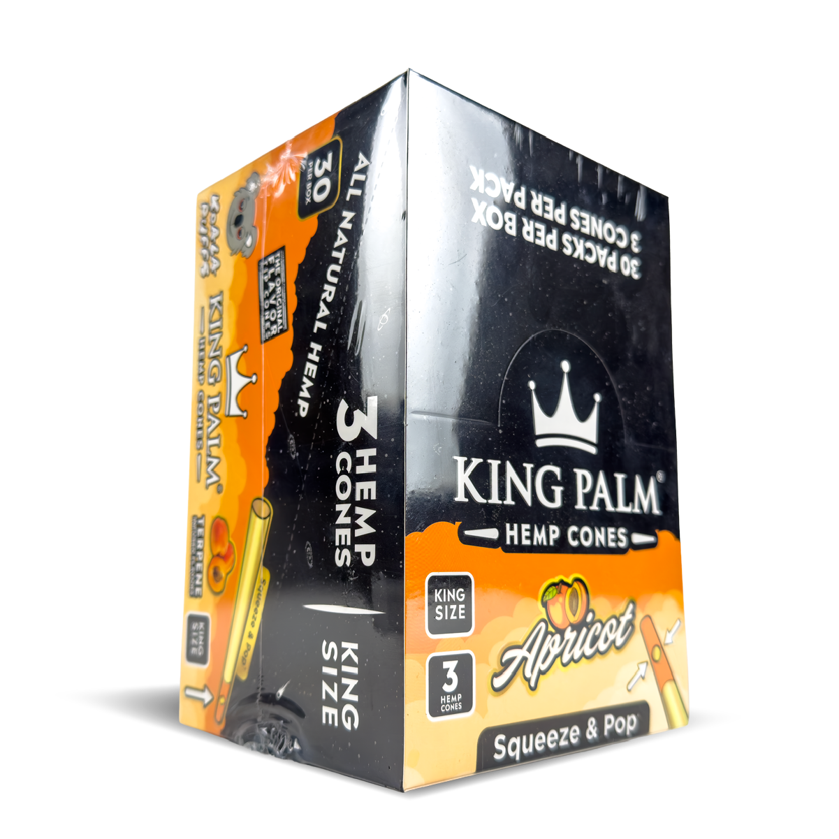 King Palm Hemp Cones: Apricot - 3x Cones King Size (30 Pack)