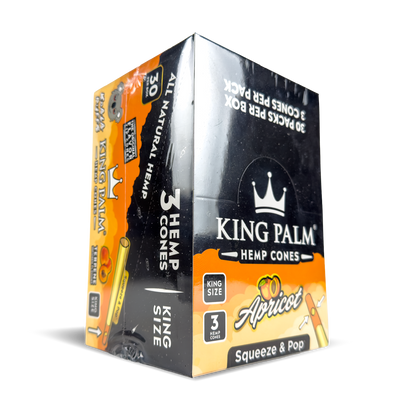 King Palm Hemp Cones: Apricot - 3x Cones King Size (30 Pack)