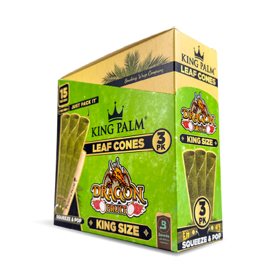 King Palm Leaf Cones King Size: Dragon Fruit - 3x Cones (15 Pack)