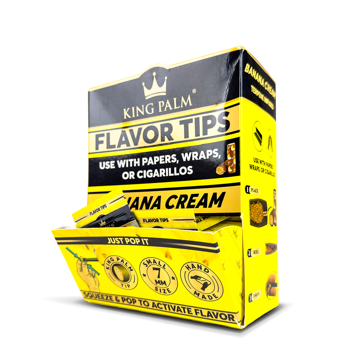 King Palm Flavoured Squeeze & Pop Tips - Banana Cream (50pcs)