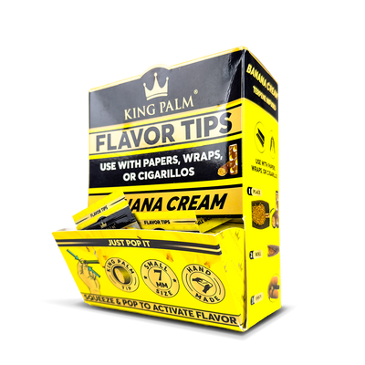 King Palm Flavoured Squeeze & Pop Tips - Banana Cream (50pcs)