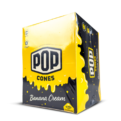 POP King Size Unbleached Pre Rolled Cones - Banana Cream (Full Box)