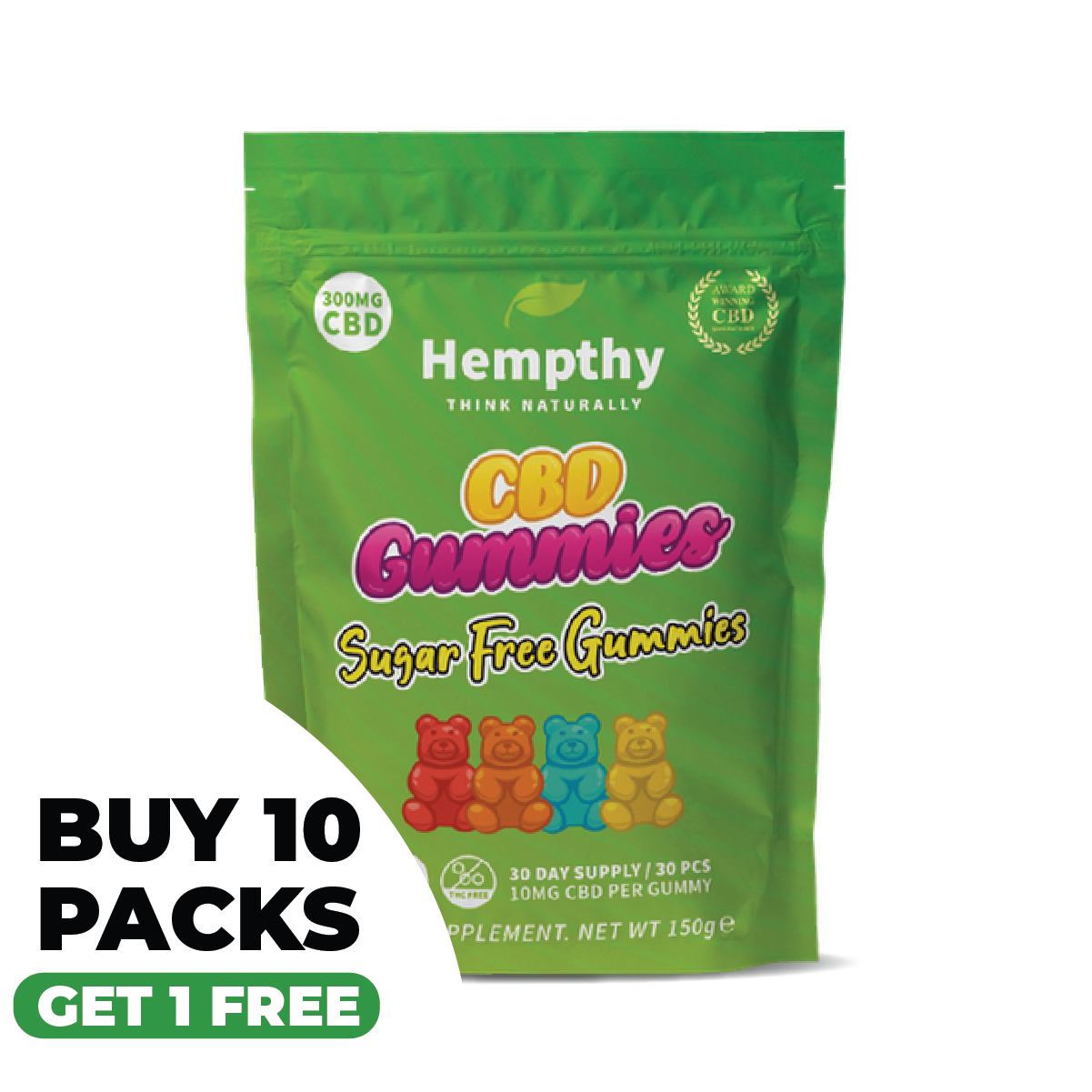 Hempthy CBD Sugar Free Gummies 300mg