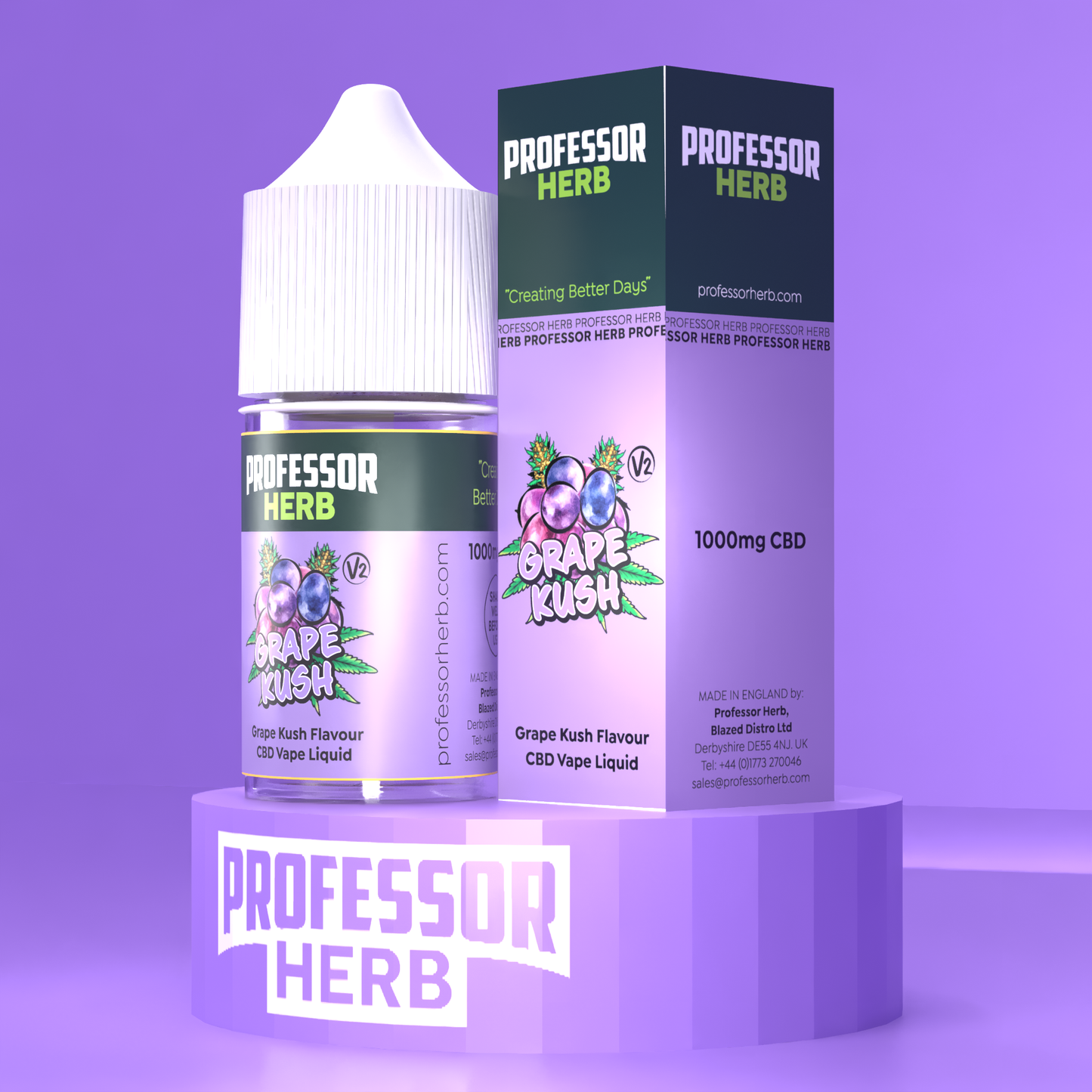 Professor Herb CBD Vape Liquid 1000mg/30ml V2 - Grape Kush
