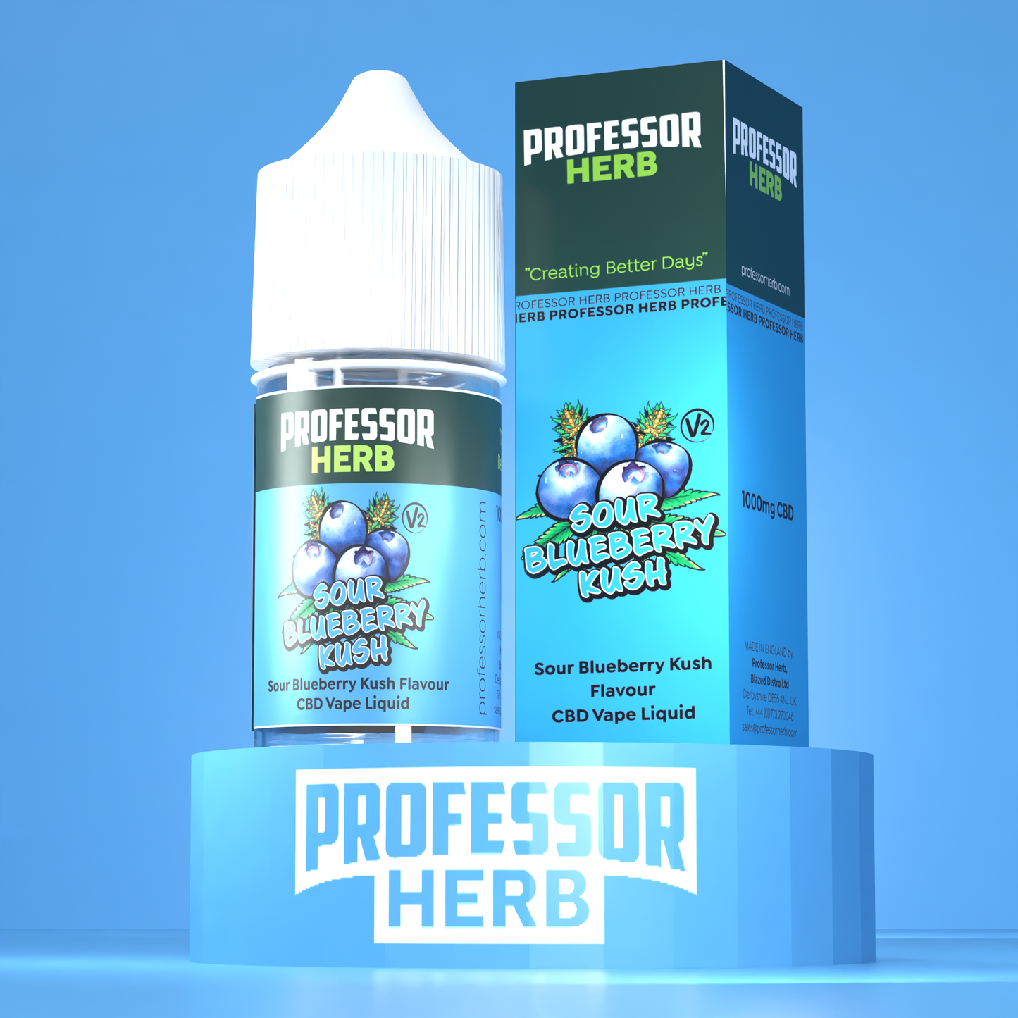 Professor Herb CBD Vape Liquid 1000mg/30ml V2- Sour Blueberry Kush