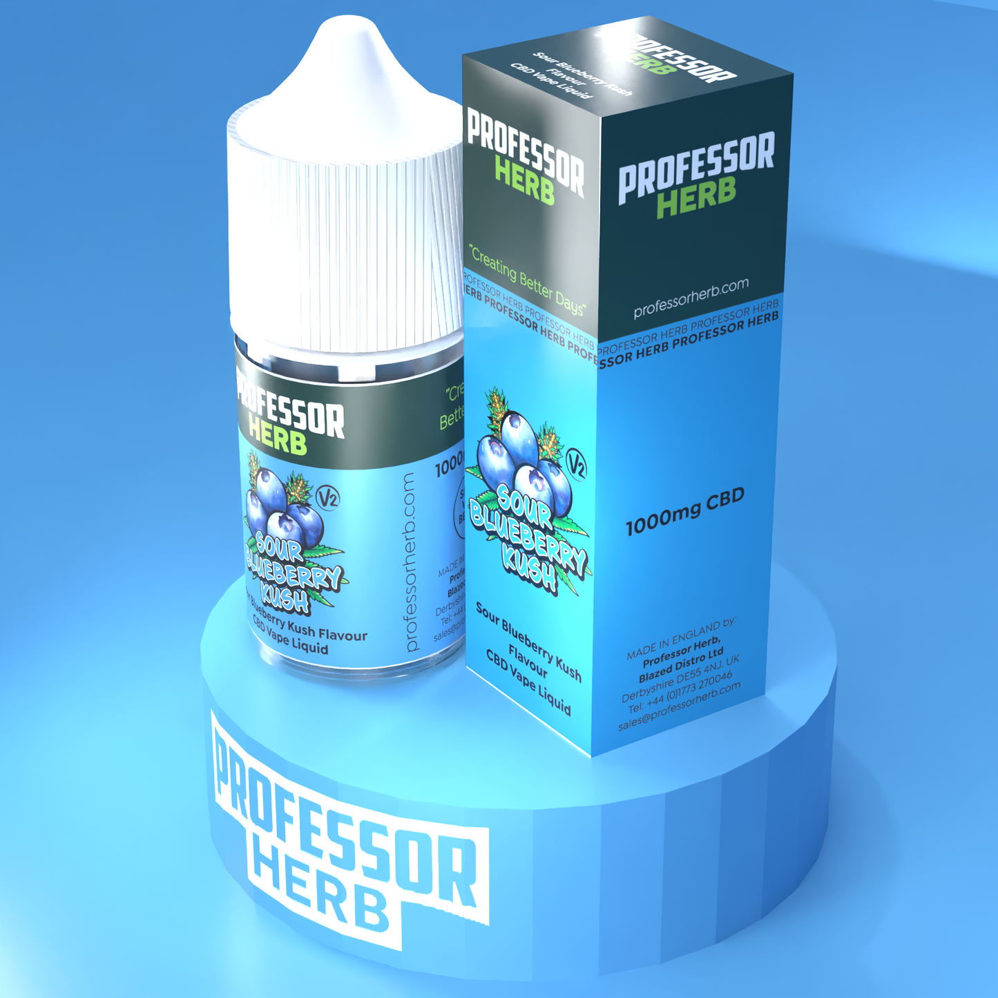 Professor Herb CBD Vape Liquid 1000mg/30ml V2- Sour Blueberry Kush
