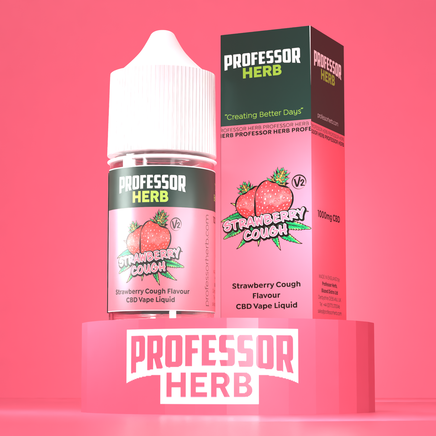 Professor Herb CBD Vape Liquid 1000mg/30ml  V2- Strawberry Cough