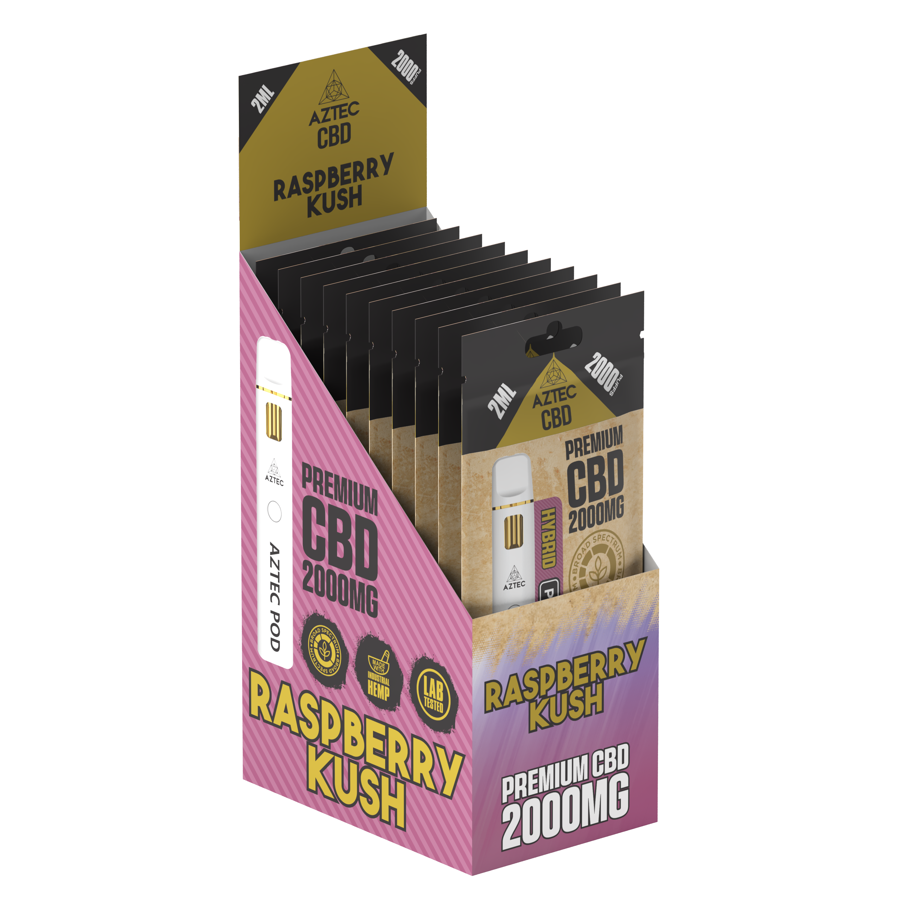 Buy Aztec CBD Premium CBD Pod System 2000mg 2ml - Raspberry Kush | CBD ...