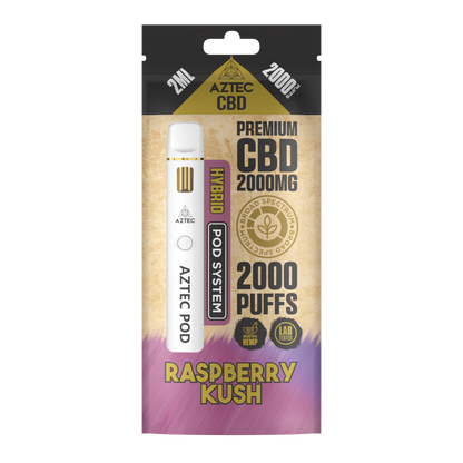 Aztec CBD Premium CBD Pod System 2000mg 2ml - Raspberry Kush