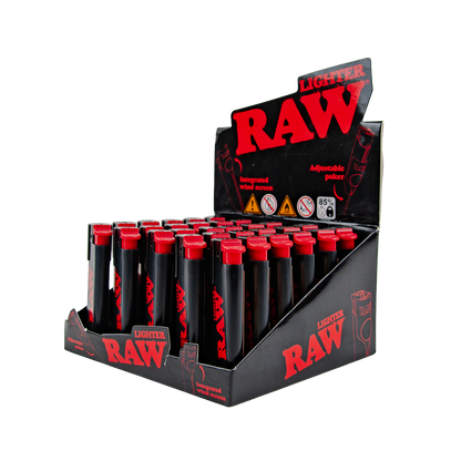 Raw: Black Adjustable Poker Lighters (30 Pack)