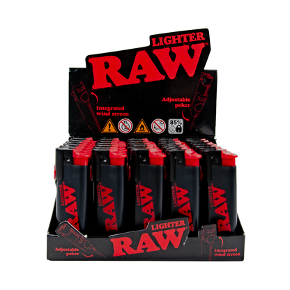 Raw: Black Adjustable Poker Lighters (30 Pack)