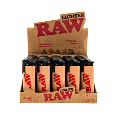 Raw: Brown Adjustable Poker Lighters (30 Pack)