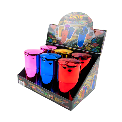 Sparkys Plastic Ashtray Metallic Mixed Colours (6 Pack)