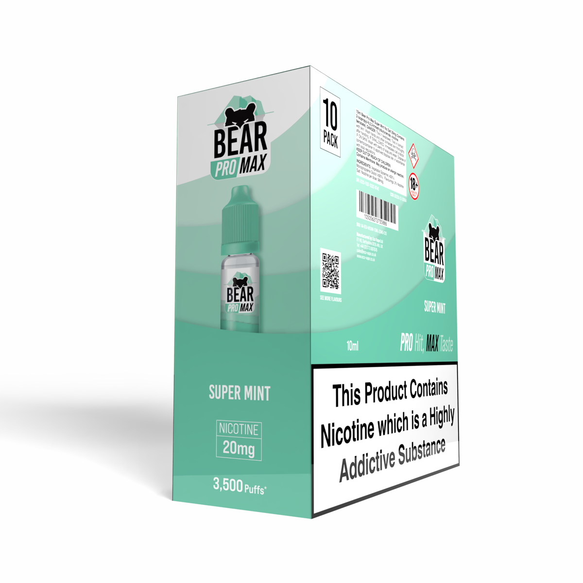 BEAR Pro MAX Salts: Super Mint - 20mg (10 Pack)