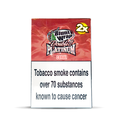 Platinum Double Blunt Wraps: Coral - 2 Blunts (25 Pack)